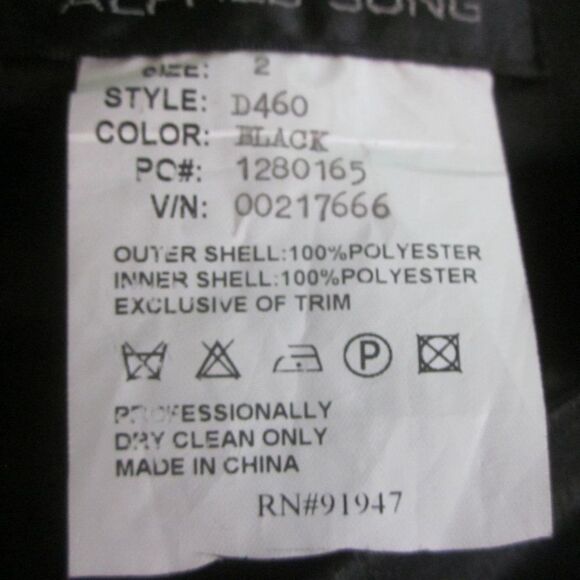 Alfred Sung Black Tiered Party Dress Size 2 - Picture 7 of 10